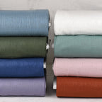 Musselin/Double Gauze Lurex Streifen - rost