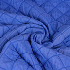 Steppstoff Rauten dehnbar - royalblau