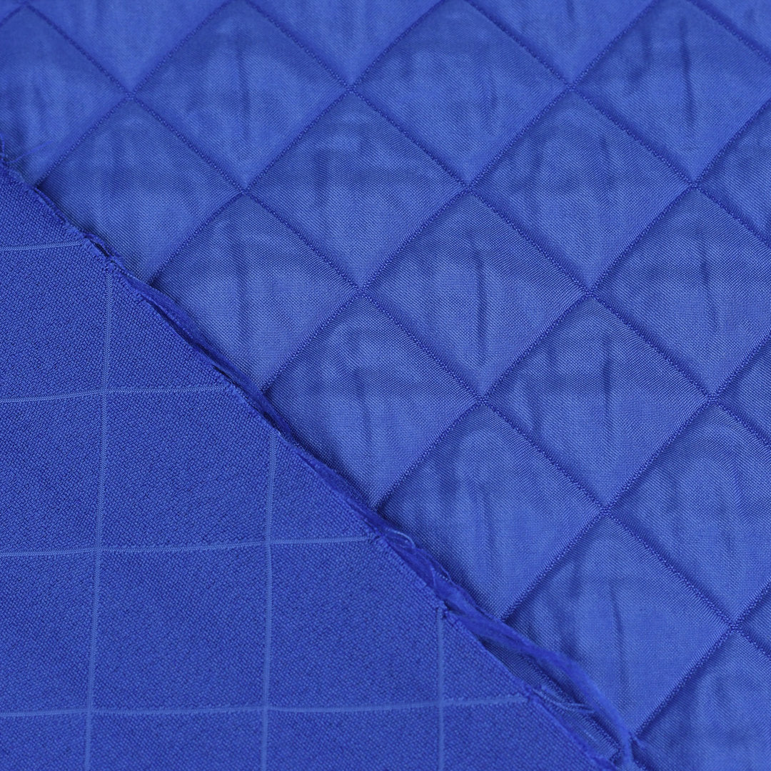 Steppstoff Rauten dehnbar - royalblau
