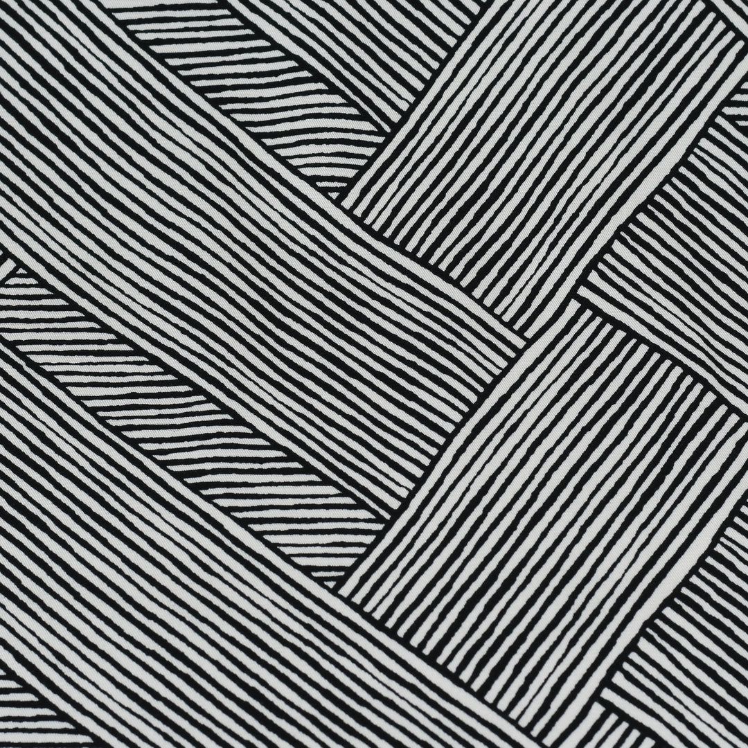 Viskose Twill diagonale Streifen - ecru/schwarz *Videovorstellung*