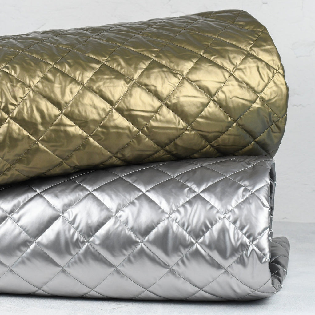 Wattierter Steppstoff metallic - gold *Videovorstellung*