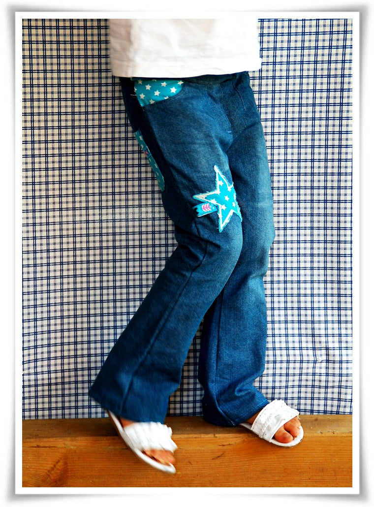 Ebook / Schnittmuster lillesol stars No.3 Bootcut-Jeans *schmal*