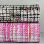 Bouclé grob gewebt - kariert rosa *Videovorstellung*