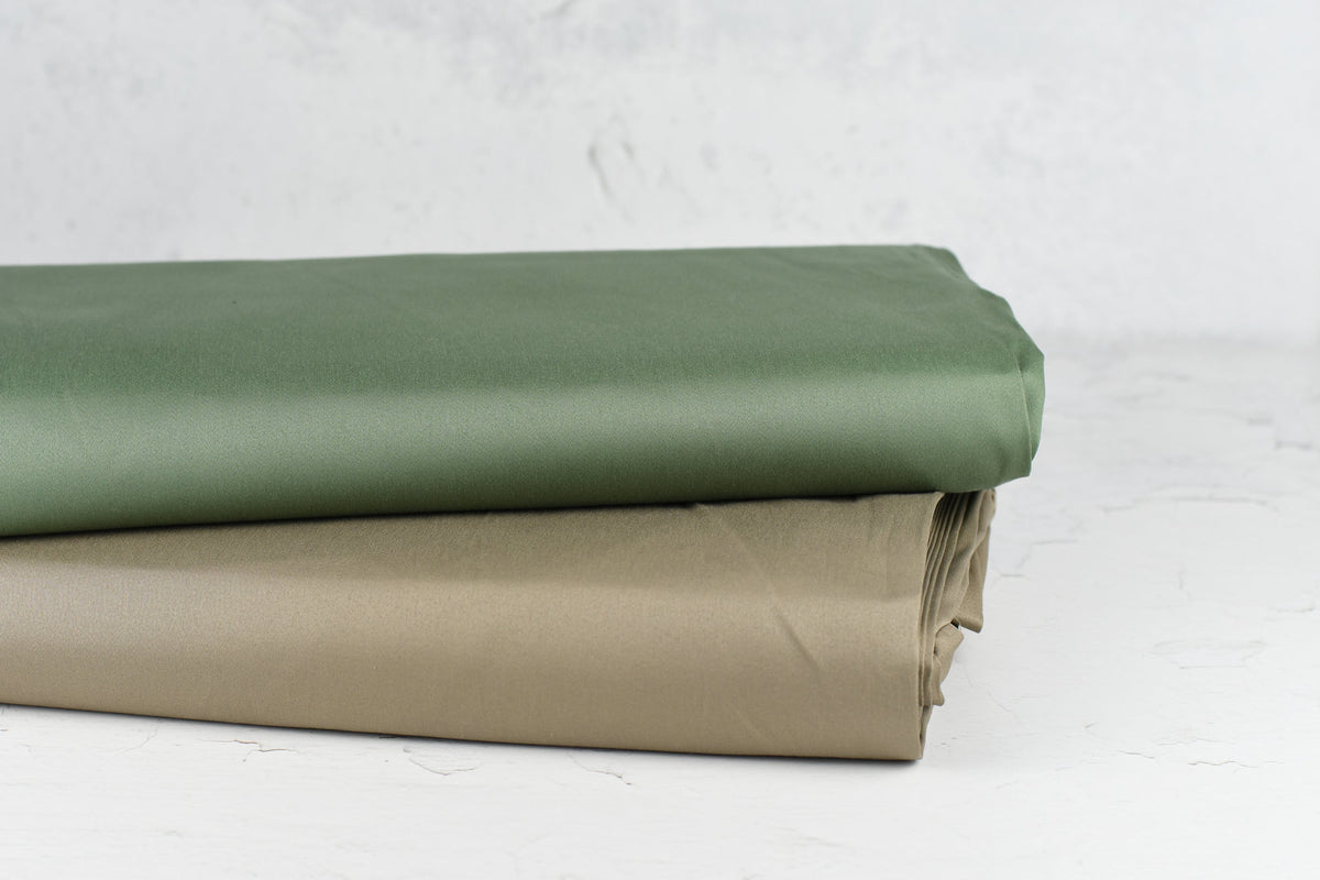 Baumwollsatin elastisch - dusty brown - Reststück 2,7M