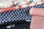 Seidenvoile offwhite/rot Bordüre - Designerstoff *LIMITIERTES ANGEBOT*