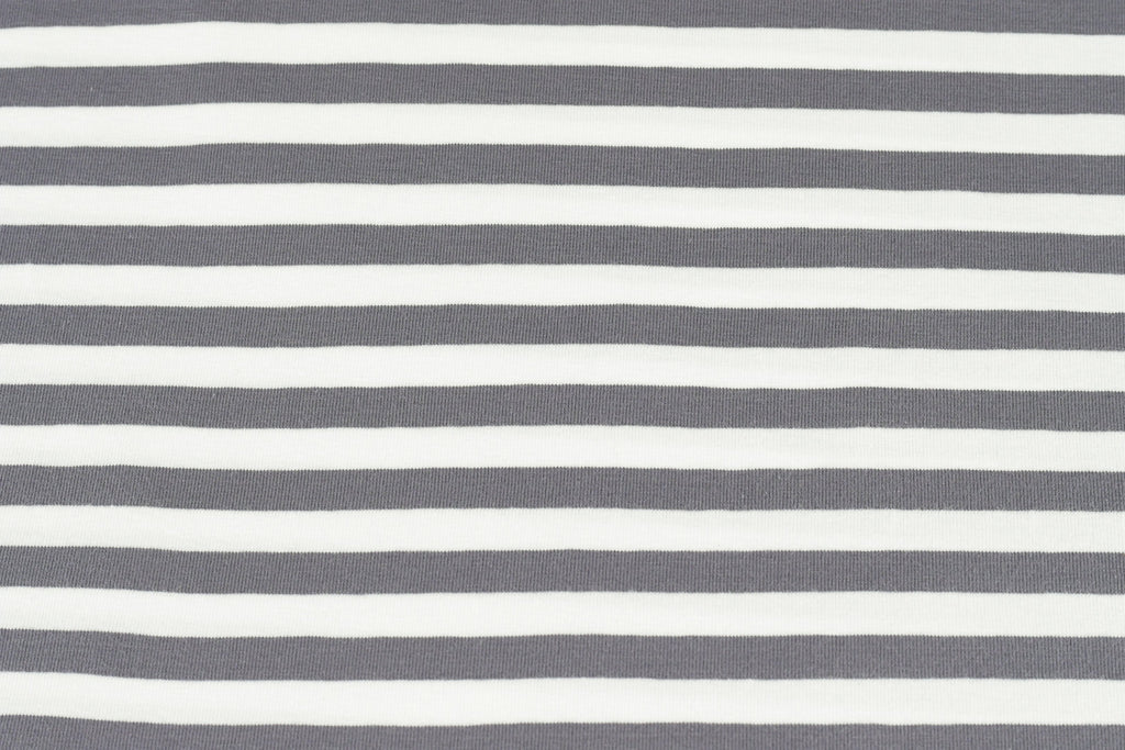 Jersey Streifen - grau