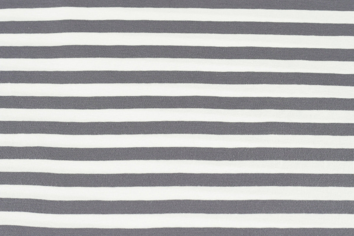 Jersey Streifen - grau