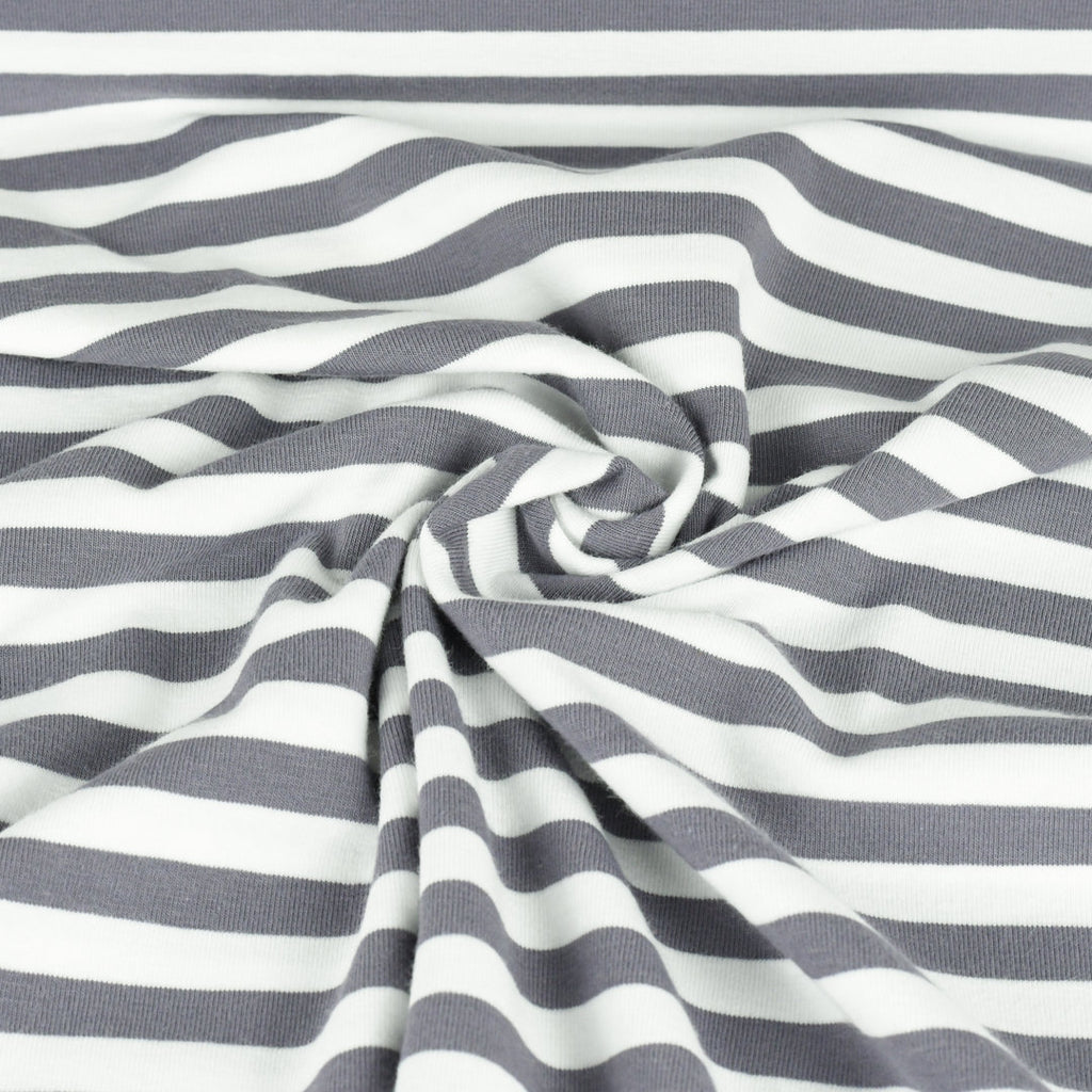 Jersey Streifen - grau