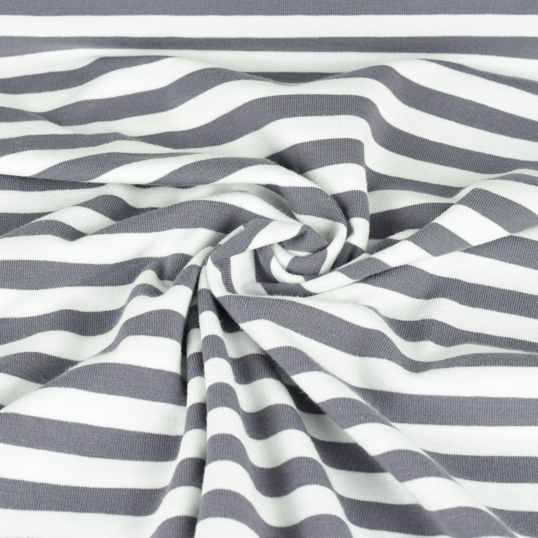 Jersey Streifen - grau