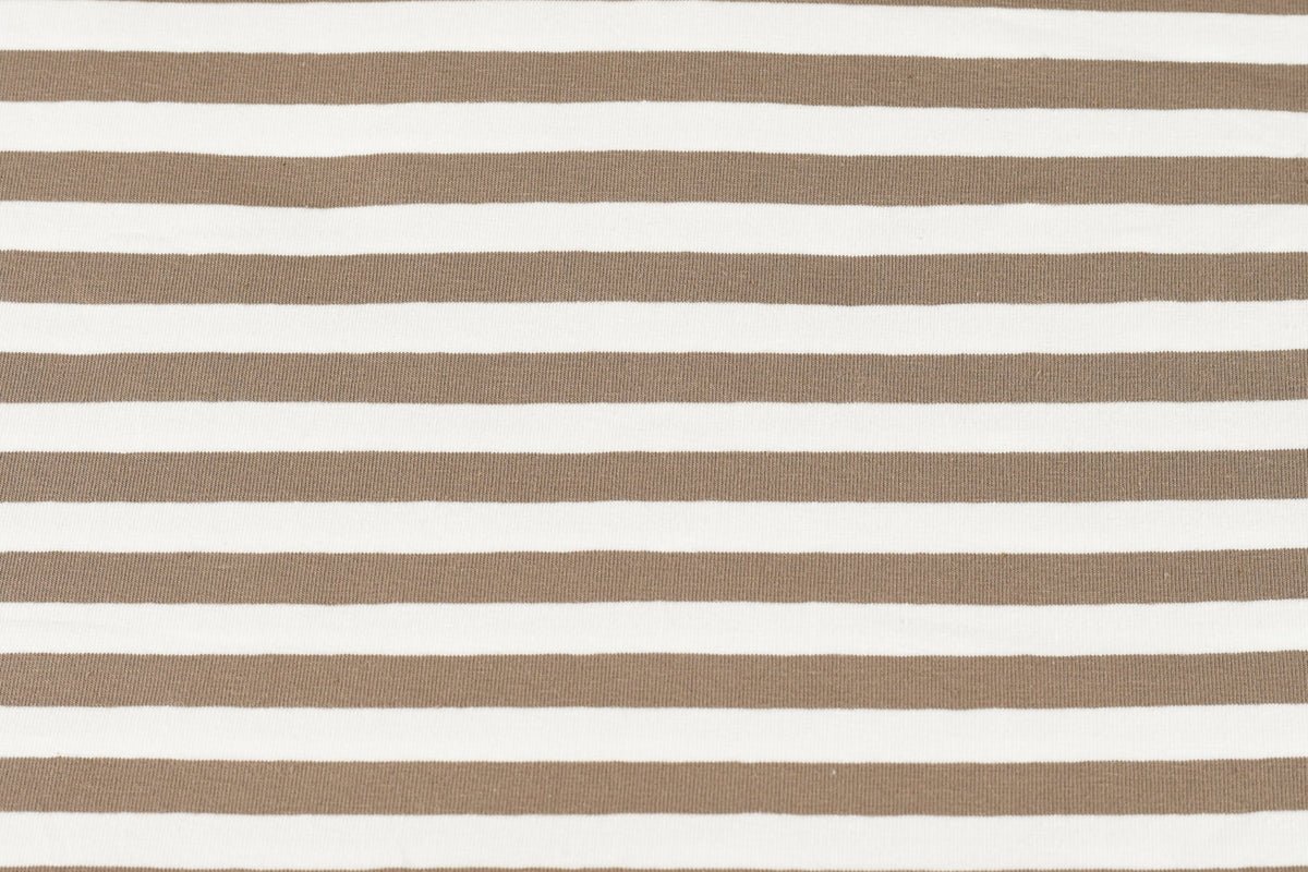 Jersey Streifen - taupe