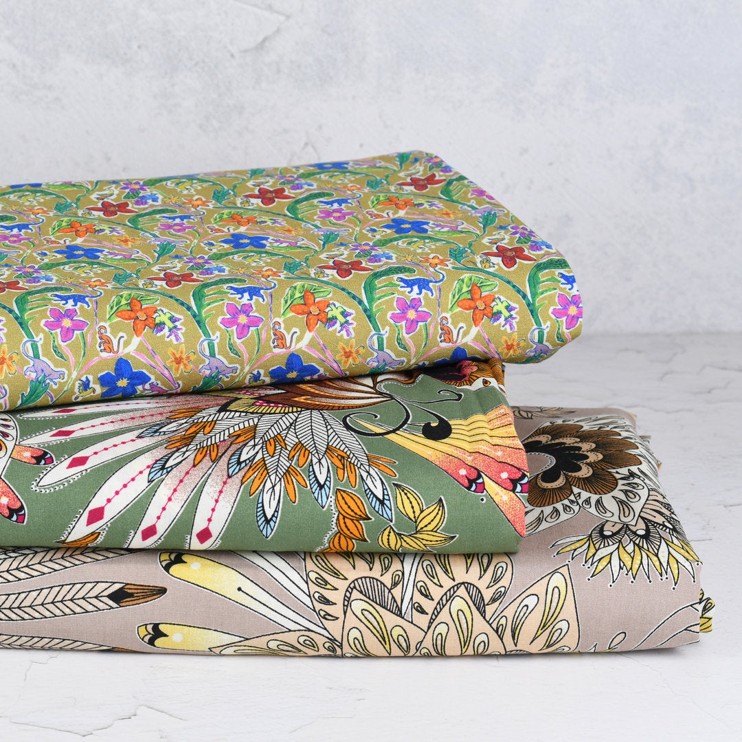 Viskose floral mit Äffchen