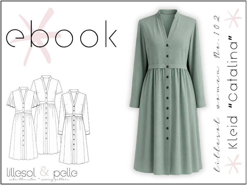 Ebook / Schnittmuster lillesol women No.102 Kleid "Catalina" *mit Video-Nähanleitung*