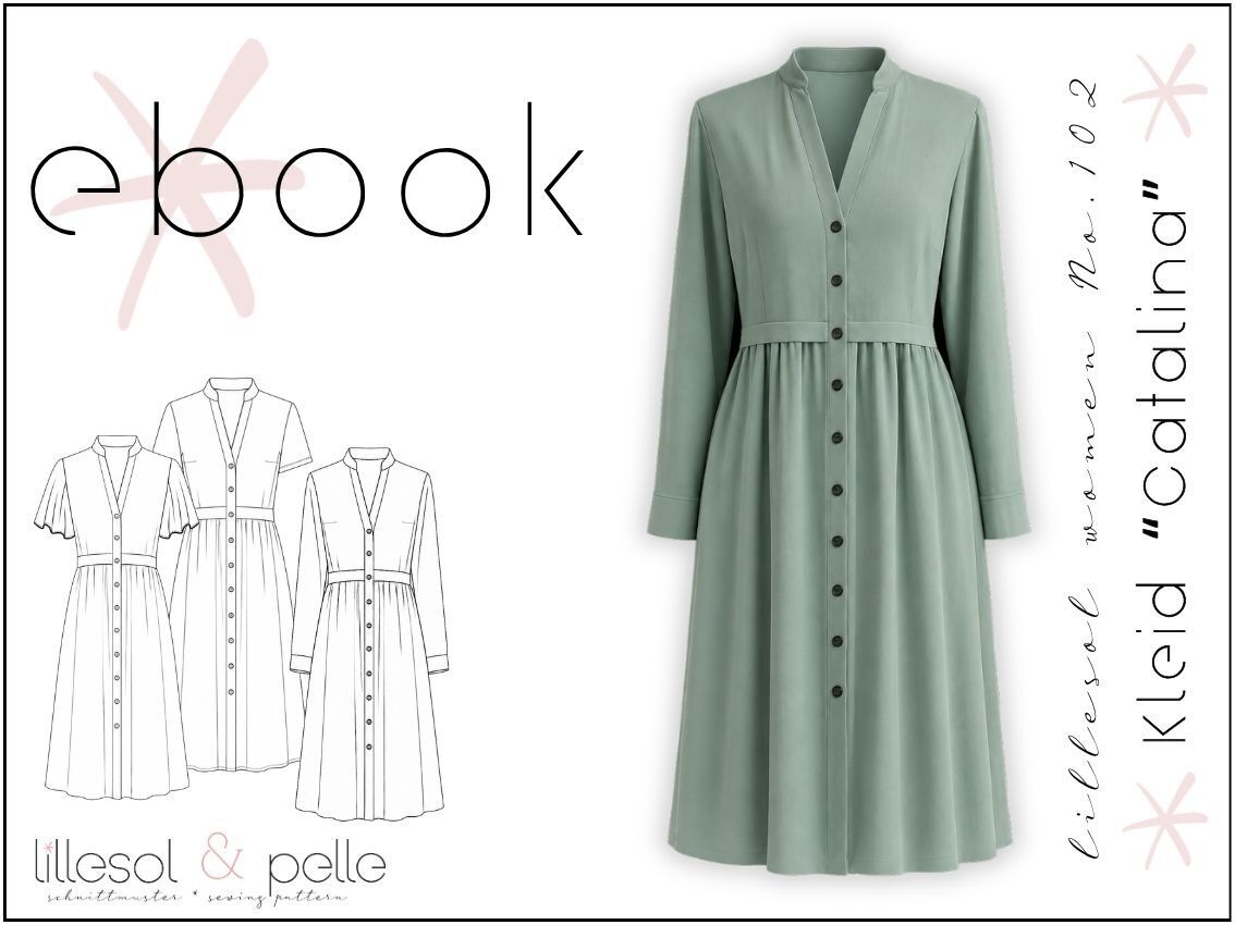 Ebook / Schnittmuster lillesol women No.102 Kleid "Catalina" *mit Video-Nähanleitung*