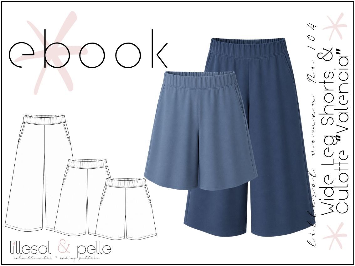Ebook / Schnittmuster lillesol women No.104 Shorts & Culotte "Valencia" *mit Video-Nähanleitung*