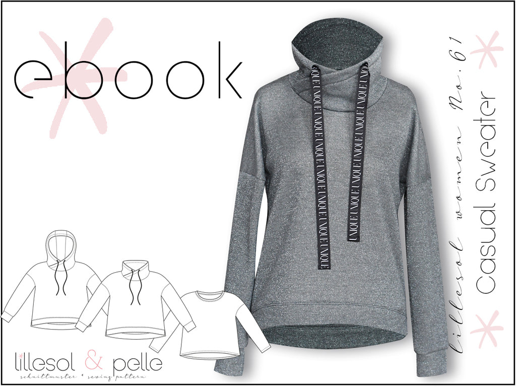 Ebook / Schnittmuster lillesol women No.61 Casual Sweater *mit Video Nähanleitung*