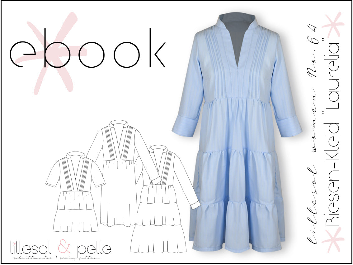 Ebook / Schnittmuster lillesol women No.64 Biesen-Kleid "Laurelia" *mit Video Nähanleitung
