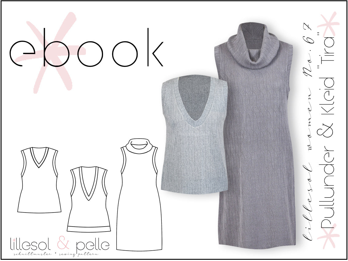 Ebook / Schnittmuster lillesol women No.67 Pullunder & Kleid "Tira" *mit Video Nähanleitung*