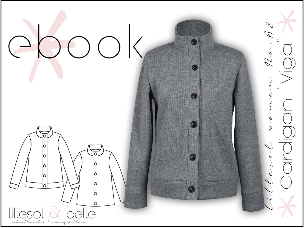 Ebook / Schnittmuster lillesol women No.68 Cardigan "Viga" *mit Video Nähanleitung*
