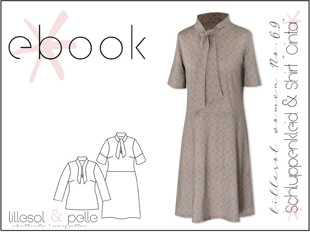 Ebook / Schnittmuster lillesol women No.69 Schluppenkleid & Shirt "Cinta" *mit Video Nähanleitung*