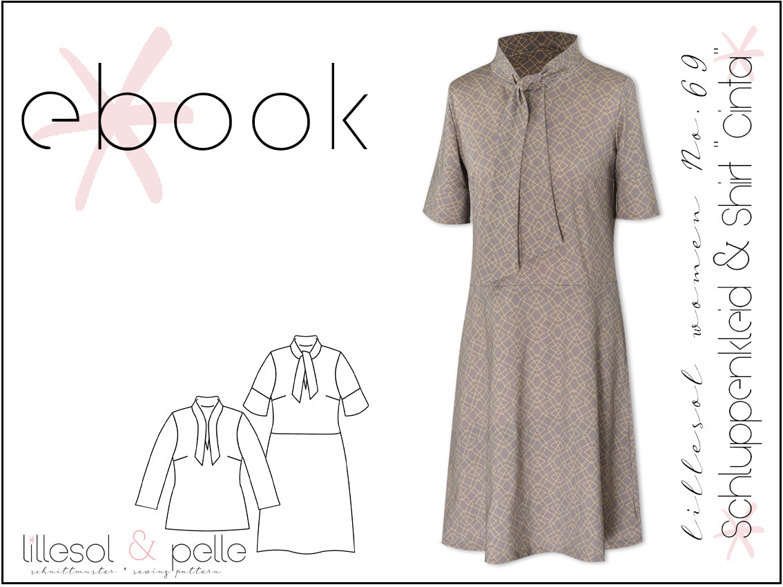 Ebook / Schnittmuster lillesol women No.69 Schluppenkleid & Shirt "Cinta" *mit Video Nähanleitung*