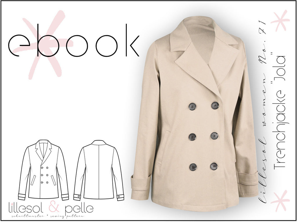 Ebook / Schnittmuster lillesol women No.71 Trenchjacke "Jola" *mit Video Nähanleitung*