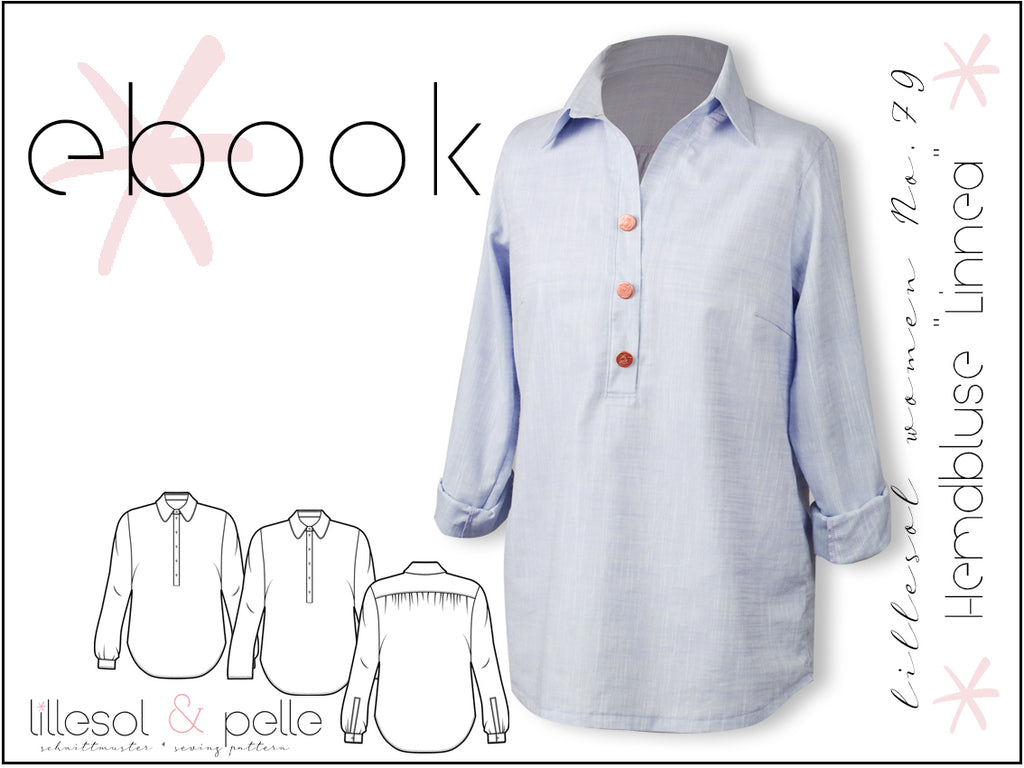Ebook / Schnittmuster lillesol women No.79 Hemdbluse "Linnea" *mit Video Nähanleitung*