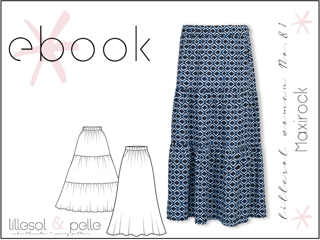 Ebook / Schnittmuster lillesol women No.81 Maxirock *mit Video Nähanleitung*