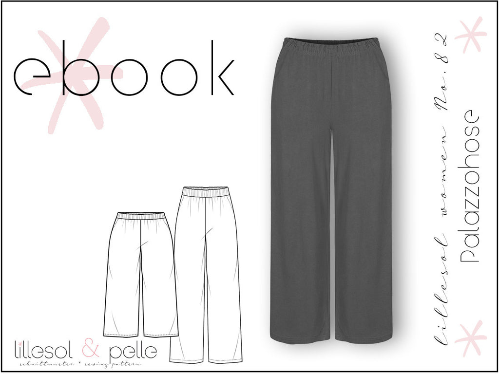 Ebook / Schnittmuster lillesol women No.82 Palazzohose *mit Video Nähanleitung*