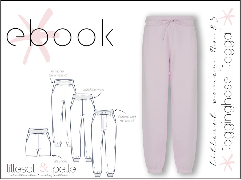 Ebook / Schnittmuster lillesol women No.85 "Jogginghose "Jogga" mit Video-Nähanleitung*