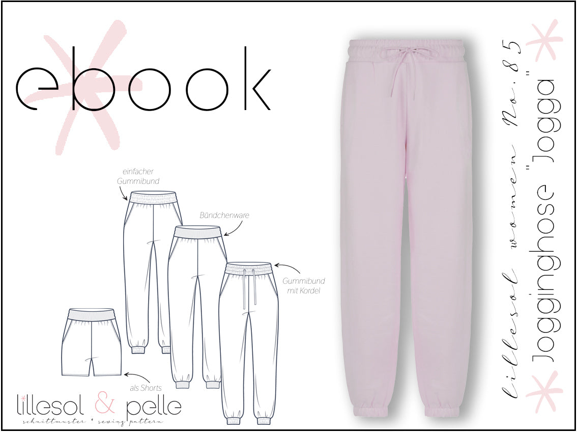Ebook / Schnittmuster lillesol women No.85 "Jogginghose "Jogga" mit Video-Nähanleitung*