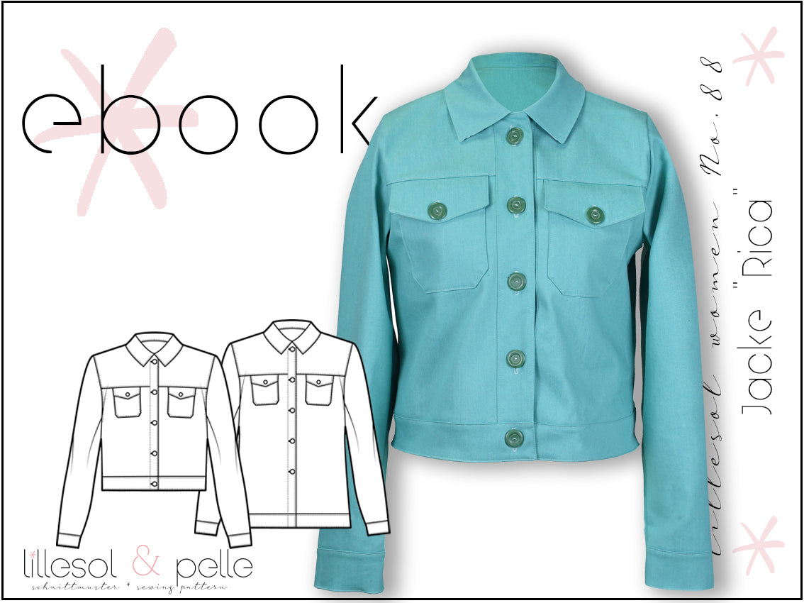 Ebook / Schnittmuster lillesol women No.88 Jacke "Rica" mit Video-Nähanleitung*