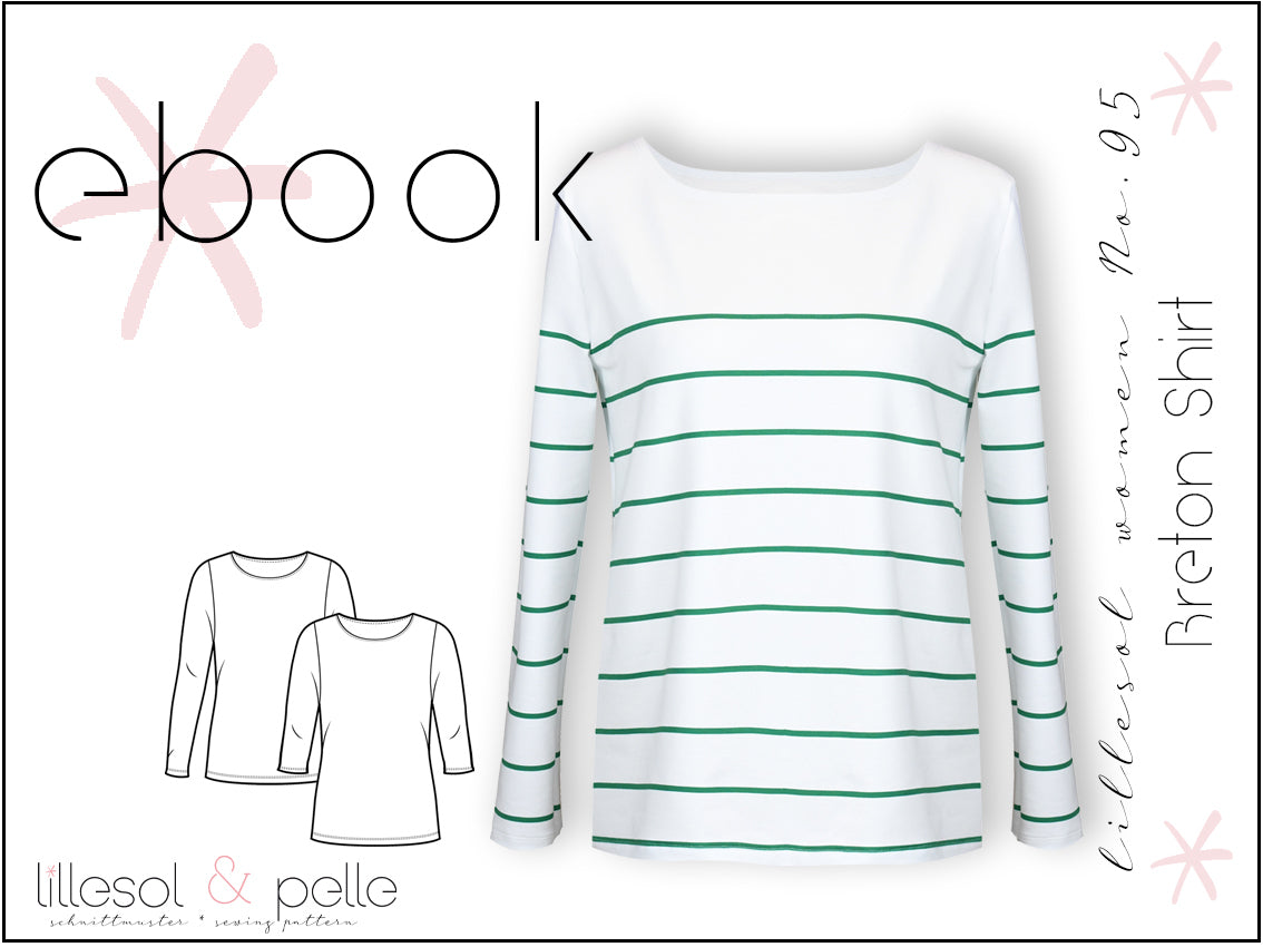 Ebook / Schnittmuster lillesol women No.95 Breton Shirt * mit Video-Nähanleitung*