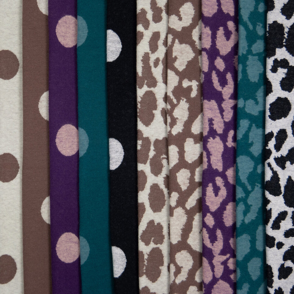 Jacquard Jersey "Emily" Swafing - Leo peppercorn/naturweiß