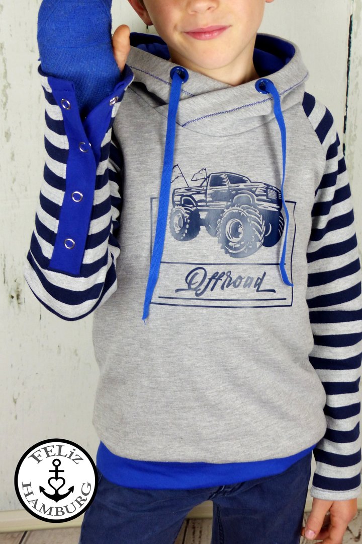 Ebook / Schnittmuster lillesol basics No.65 Raglan-Hoodie *mit Video-Nähanleitung*