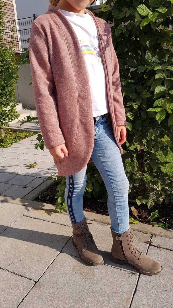 Ebook / Schnittmuster lillesol basics No.70 LongCardigan mit Schalkragen *mit Video-Nähanleitung*