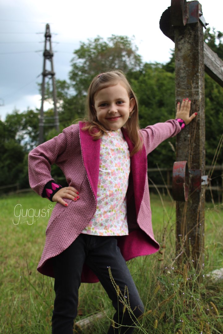 Ebook / Schnittmuster lillesol basics No.70 LongCardigan mit Schalkragen *mit Video-Nähanleitung*