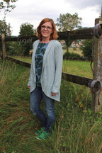 Designbeispiel: lillesol women No.46 LongCardigan mit Schalkragen