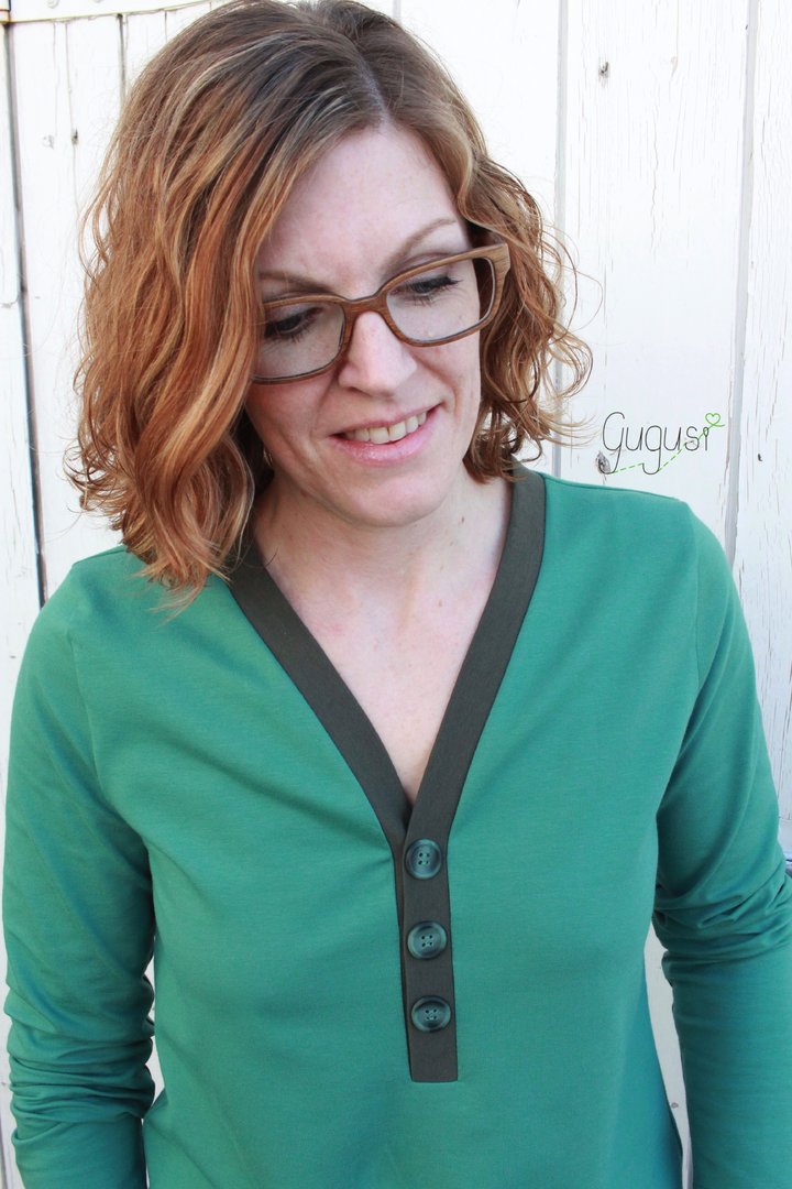 Designbeispiel: lillesol women No.53 Shirt mit Knopfleiste