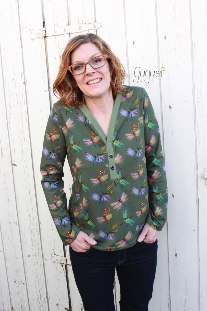 Designbeispiel: lillesol women No.53 Shirt mit Knopfleiste