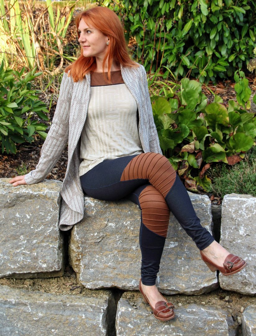 Designbeispiel: lillesol women No.46 LongCardigan mit Schalkragen