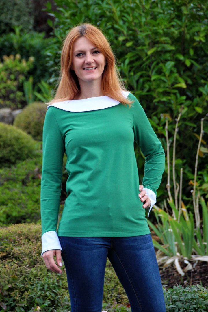 Designbeispiel: lillesol women No.47 Shirt mit Uboot-Kragen