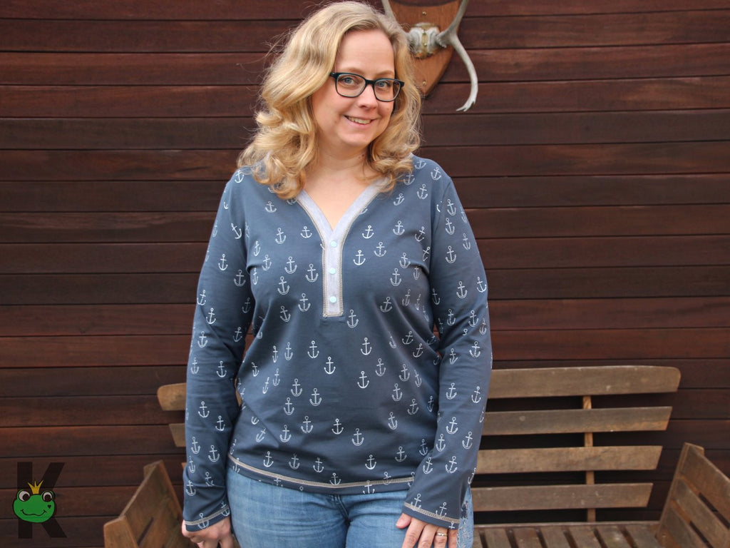 Designbeispiel: lillesol women No.53 Shirt mit Knopfleiste
