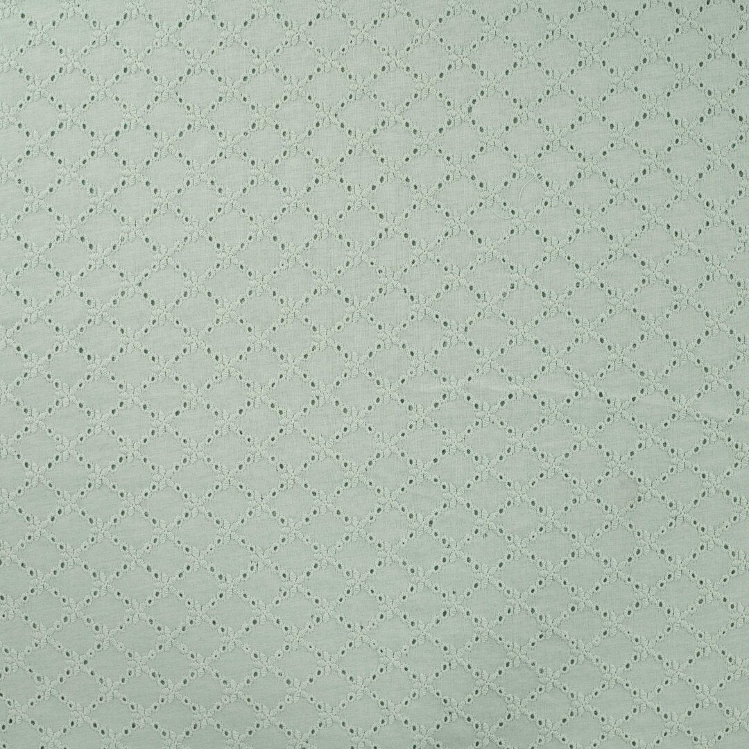 Jersey mit Lochstickerei florale Waben - mint