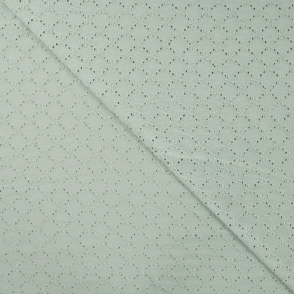 Jersey mit Lochstickerei florale Waben - mint