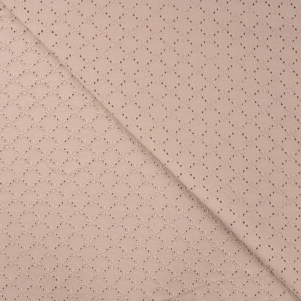 Jersey mit Lochstickerei florale Waben - sand *Videovorstellung*