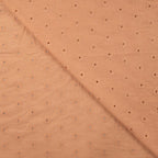 Baumwoll-Voile mit Stickerei Blüten - dusty salmon