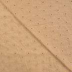 Baumwoll-Voile mit Stickerei Blüten - dark sand