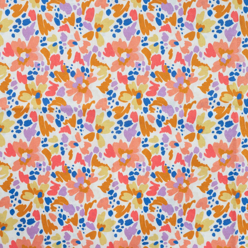 Baumwoll-Voile "Flower Strokes" - nude