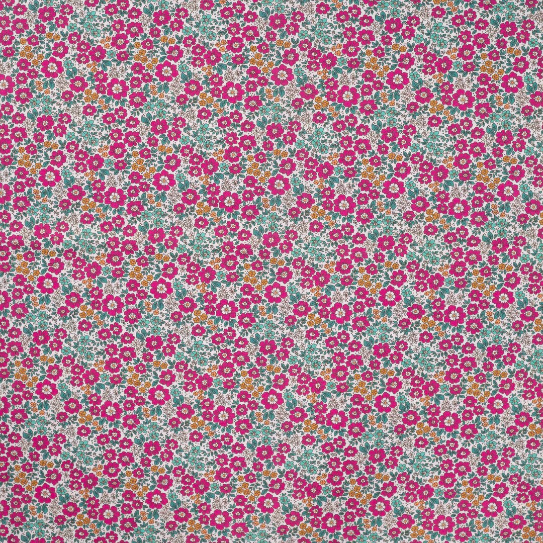 Baumwoll Voile Blütenmeer - fuchsia