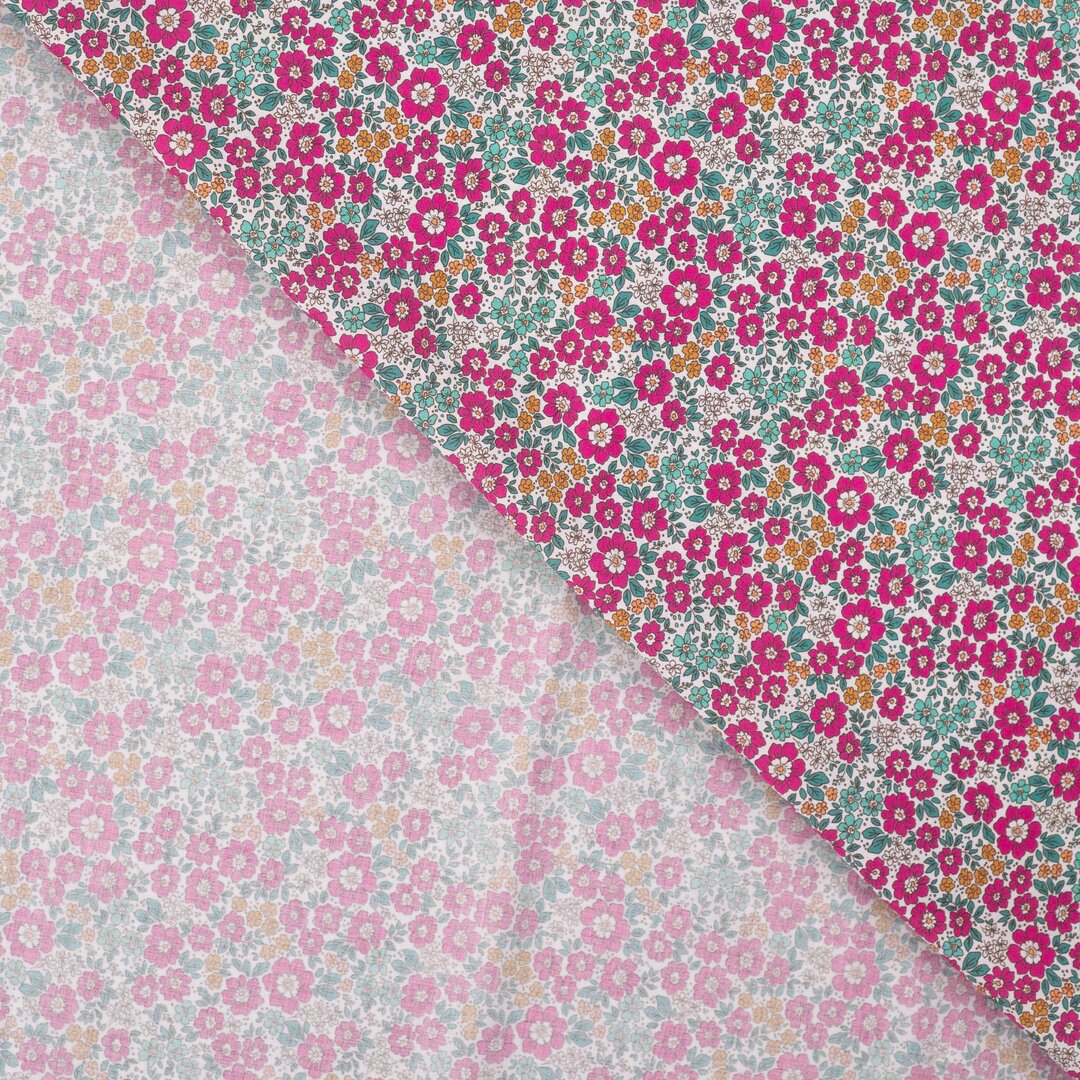 Baumwoll Voile Blütenmeer - fuchsia